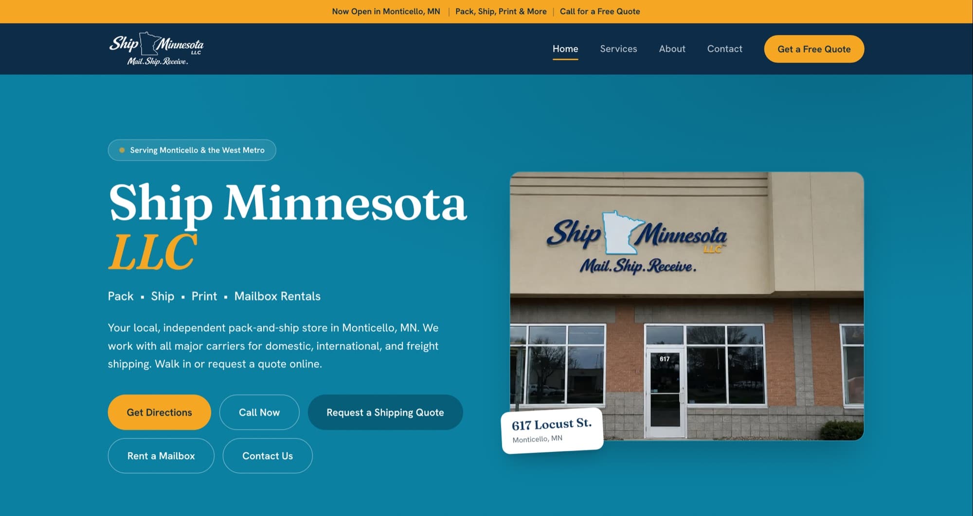 The Ship Minnesota homepage designed and built by GenesisFlō